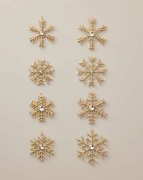 Gold Rhinestone Snowflake Ornament Set Gold Rhinestone Snowflake Ornament Set
