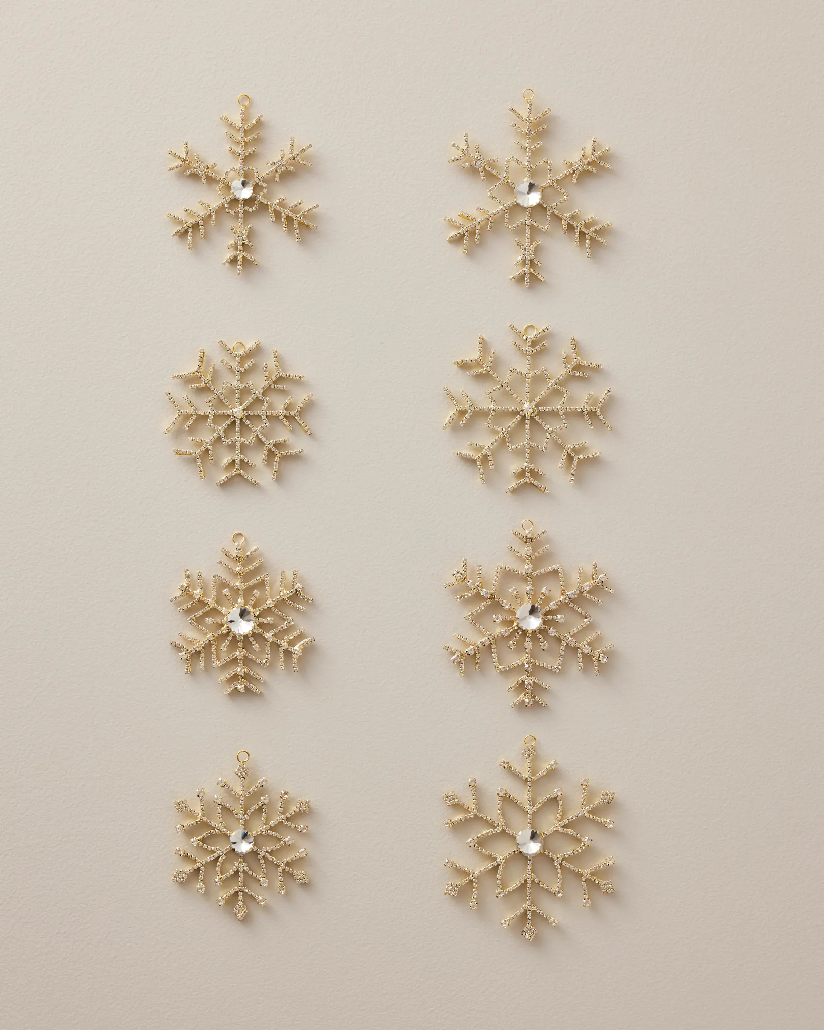 Rhinestone Snowflake Ornament Set