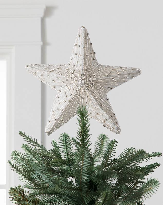 White Jeweled Star Tree Topper by Balsam Hill SSC