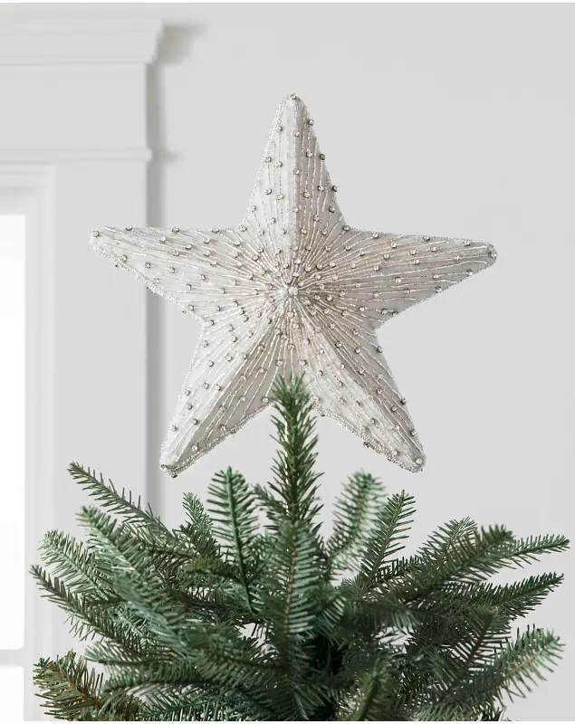 White Jeweled Star Tree Topper by Balsam Hill SSC