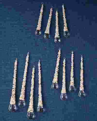 Small Icy Teardrop Ornaments, Set of 12 by Balsam Hill SSC 10
