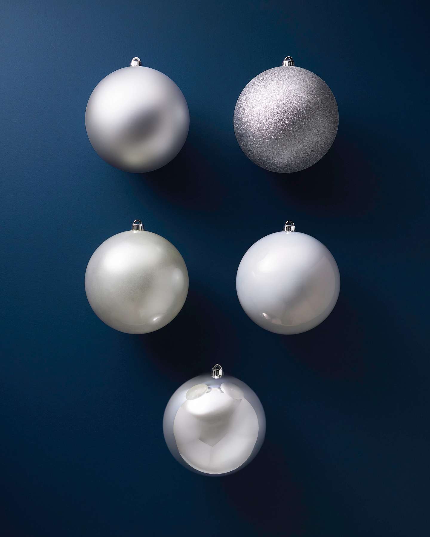 Balsam Hill 8 Inch Silver BH Signature Shatter Resistant Artificial Christmas Ornament Set