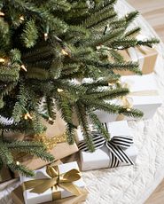 Close-up of artificial Christmas tree branches